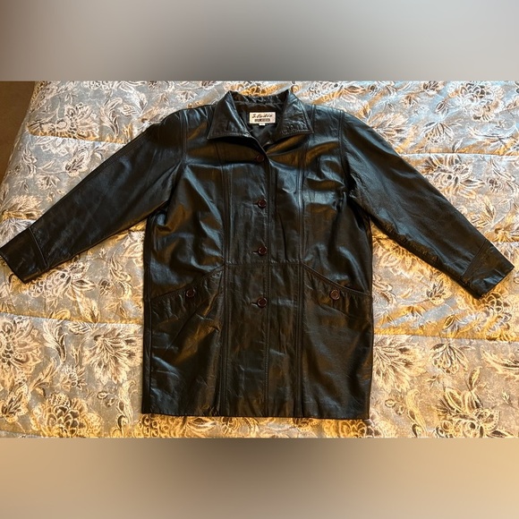 Vtg Studio by Luis Alvear Black Leather Moto Jacket Sz Small Fully lined - Picture 1 of 12